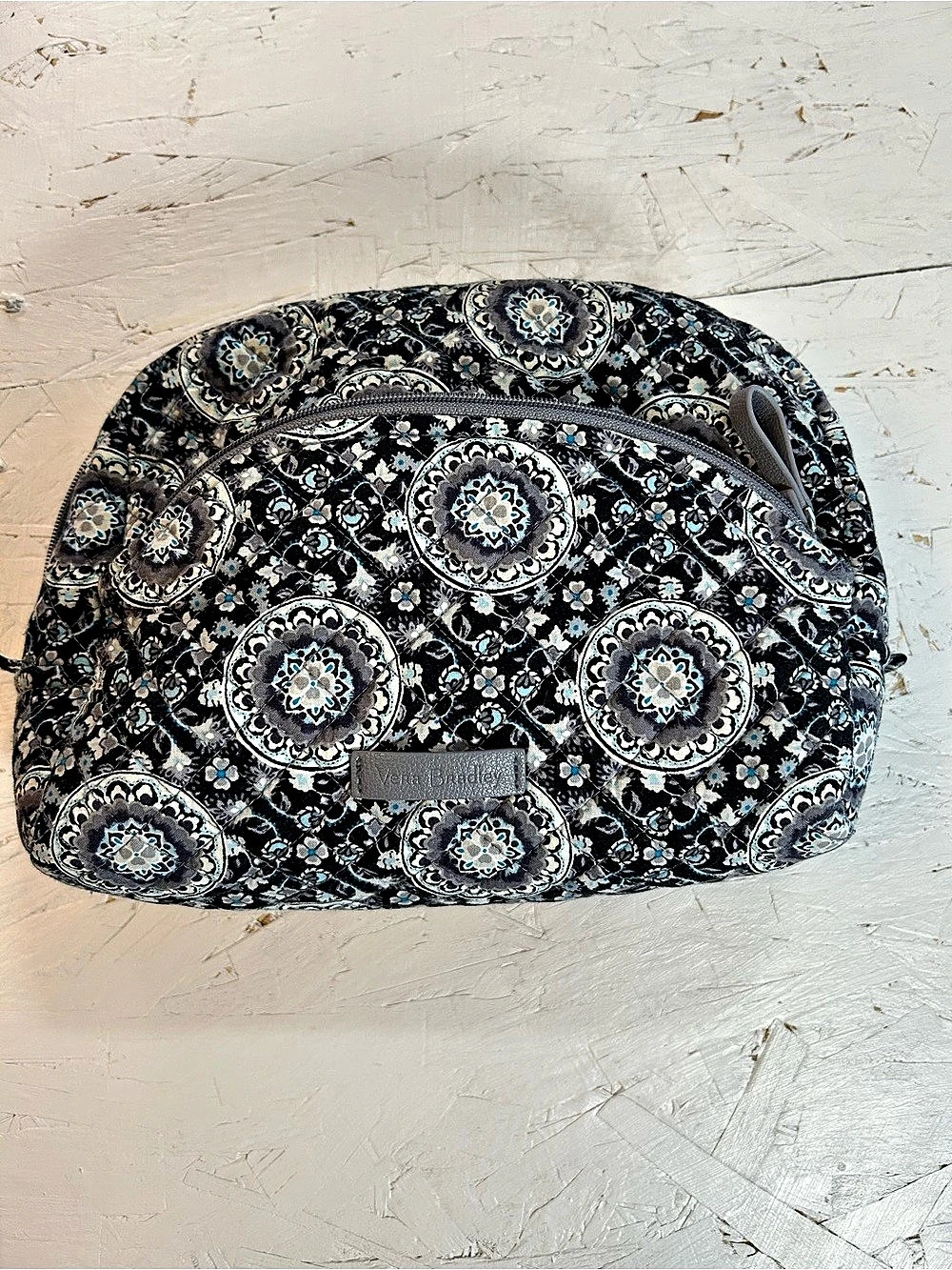 Vera Bradley Trapeze Cosmetic Bag Black & Blue